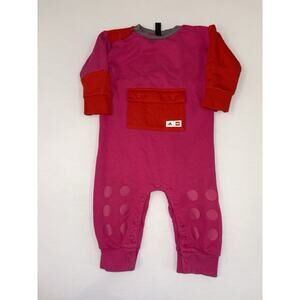 Adidas x Lego Magenta Duplo Jumpsuit Pajama Baby Unisex Size 12 Month Outfit